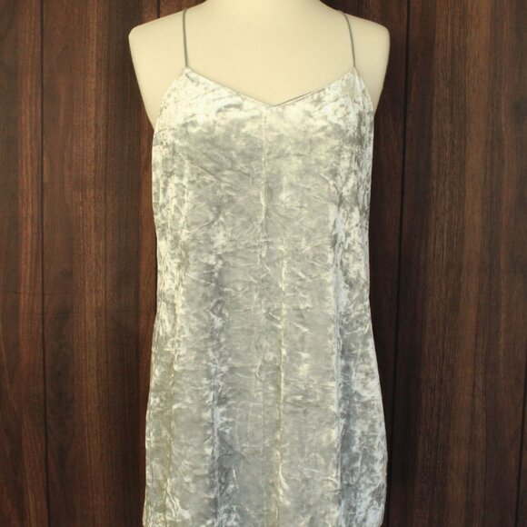 CeCe Dress, Silver Velvet Mini, Size 4, Racerback - Picture 2 of 11